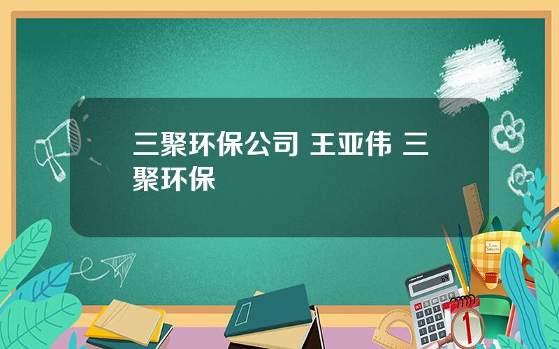 三聚环保公司 王亚伟 三聚环保